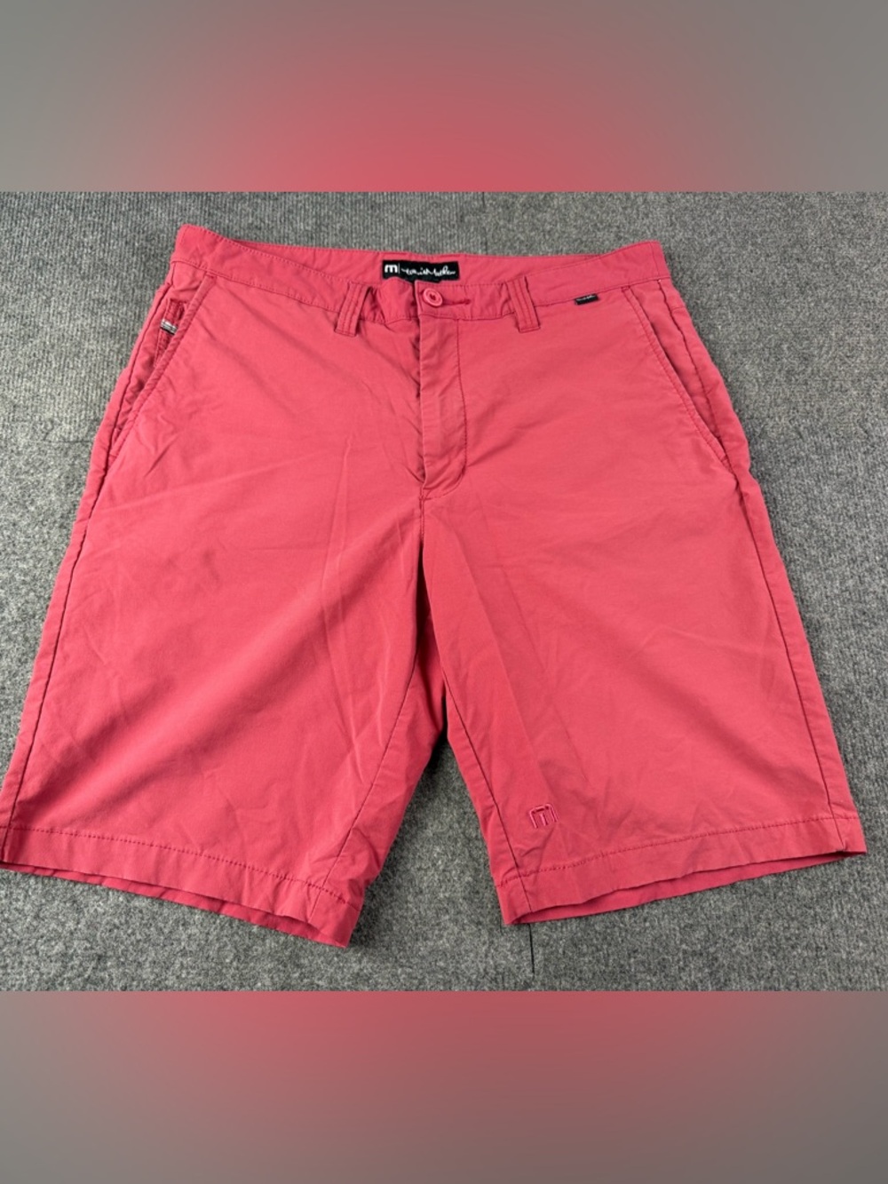 Travis Mathew Mens Nylon Blend 10" Golf Shorts Size 34 Red